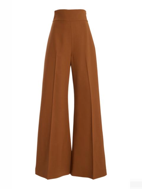 Diane High-Rise Wool Wide-Leg Pants brown