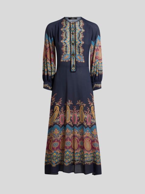DRESS WITH PLACED PAISLEY PRINT
