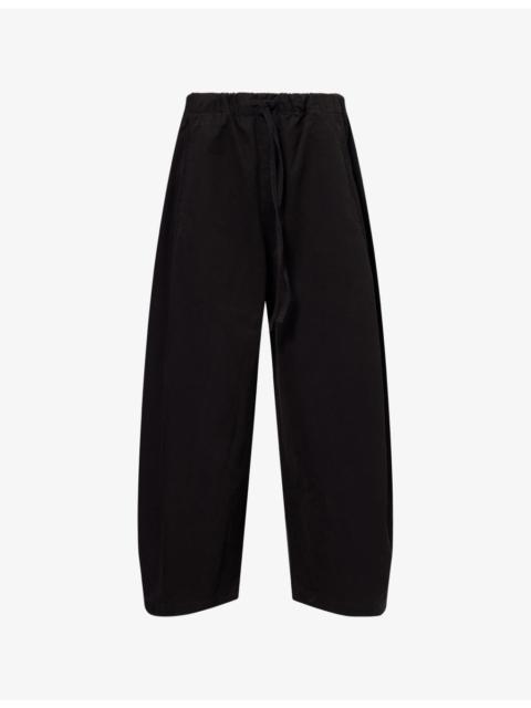 Loft Wide-Leg Cotton Trousers
