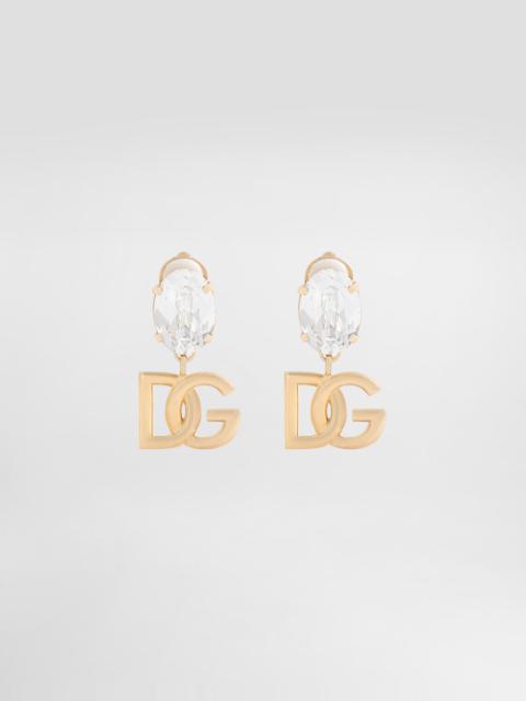 Earrings with rhinestones and DG logo