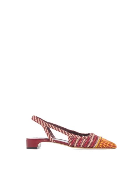 Perro Braided Slingback Pump in Bordeaux & Fuschia Leather