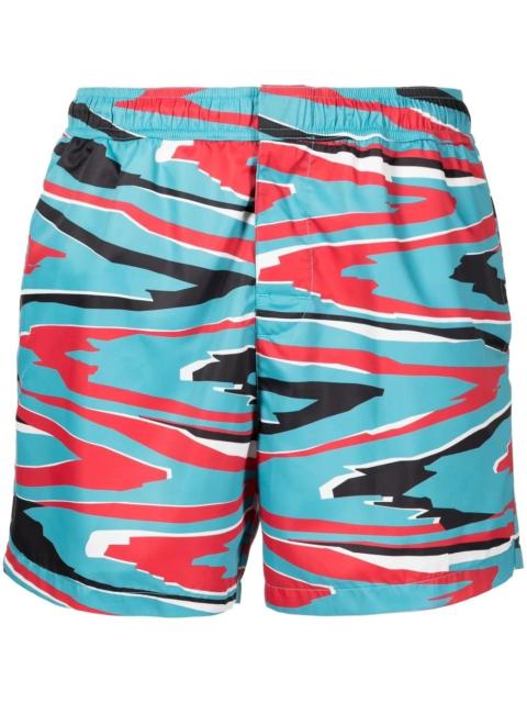 camouflage print swim shorts