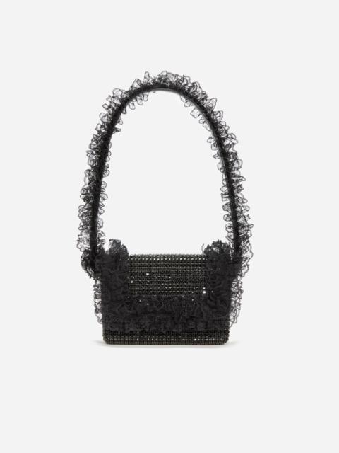 Black Crystal Lace Detail Bag