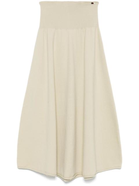 high-waisted draped skirt