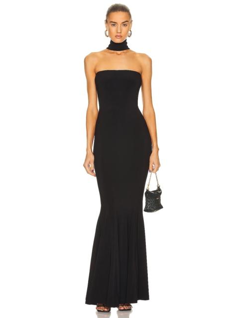 Turtleneck Strapless Fishtail Gown