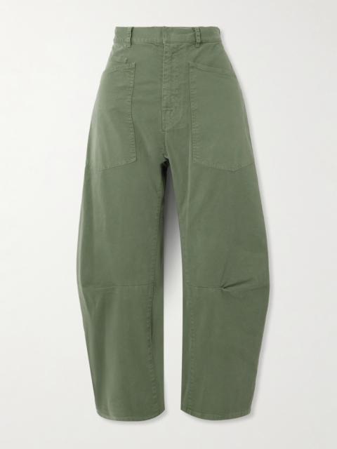 Shon Cotton-blend Twill Barrel-leg Pants