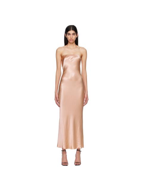 Gold Moon Dance Strapless Midi Dress