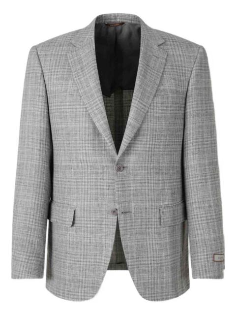 notched-lapel checked blazer