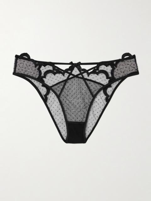 Katanah Cutout Swiss-dot Tulle Briefs