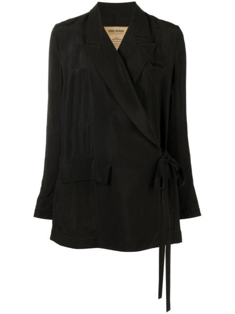 peak-lapels tie-waist blazer
