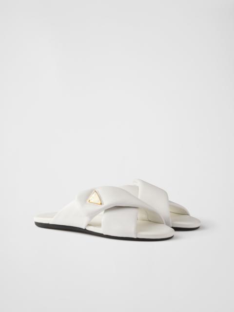 Padded nappa leather slides