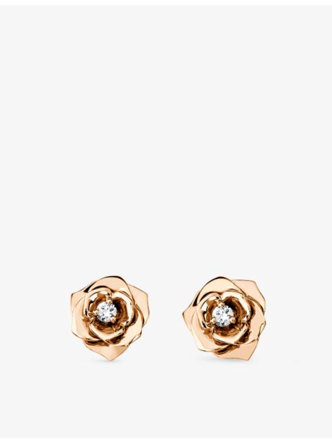 Piaget Rose 18ct Rose-Gold And 0.12ct Diamond Stud Earrings