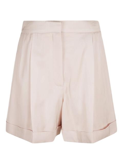 pleated cuffed-hem shorts