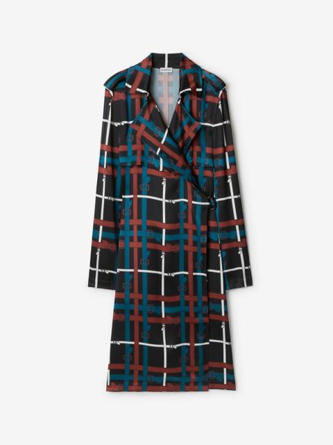 Belt Check Viscose Trench Dress