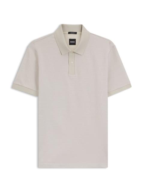 MERCERIZED-COTTON POLO SHIRT WITH MICRO PATTERN