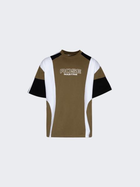 Oversized Panelled Tee Green Khaki