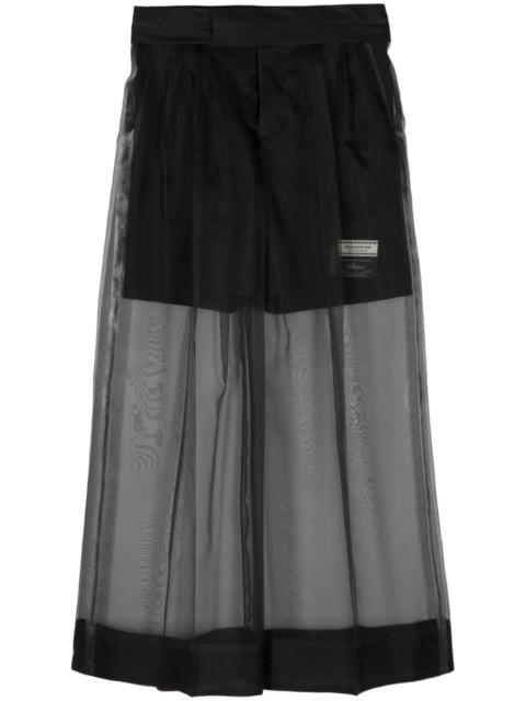 silk-overlay wide-leg trousers