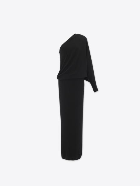long one-shoulder dress in cashmere