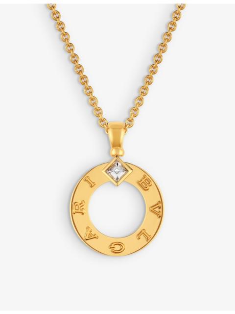 BVLGARI BVLGARI 18ct yellow-gold and 0.09ct brilliant-cut diamond pendant necklace