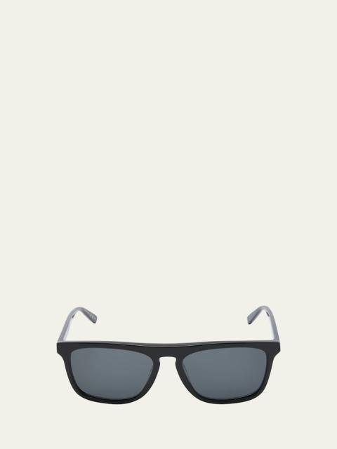 Men's Slim Acetate Aviator Sunglasses with Logo