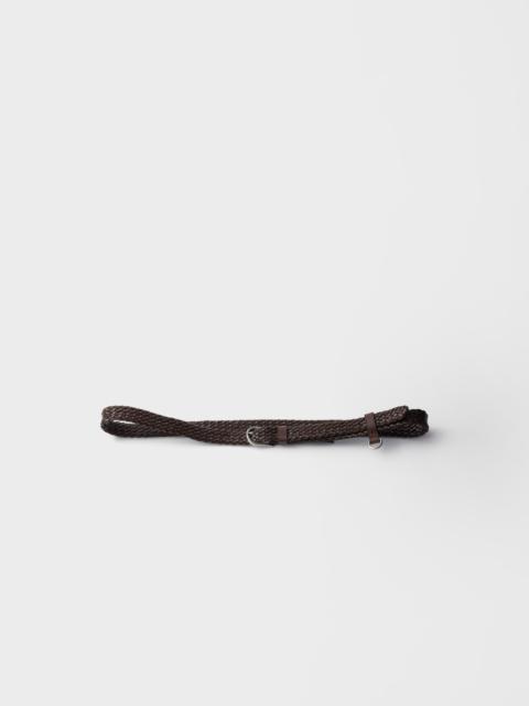 Narrow braided leather belt