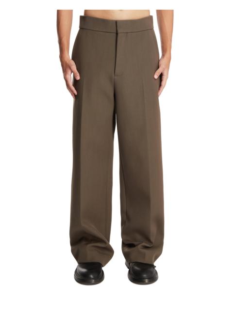 Beige Straight-Leg Pants