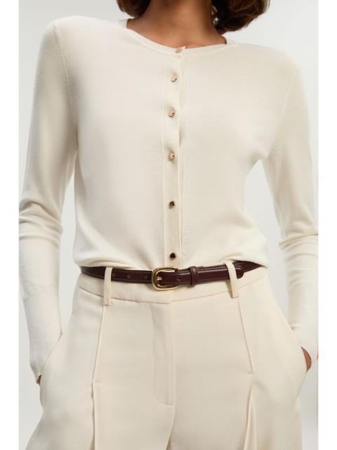 Petite Viscose Blend Popper Knitted Cardigan