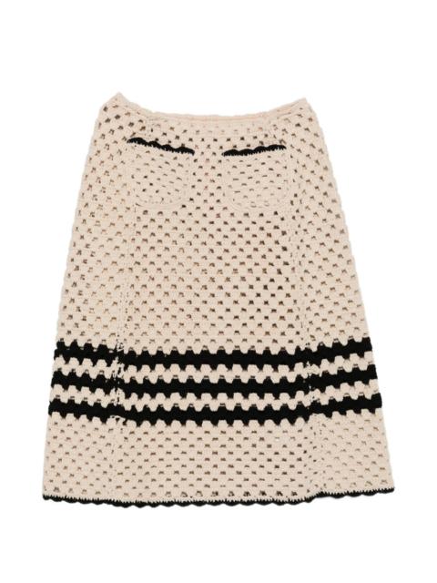 crochet striped midi skirt