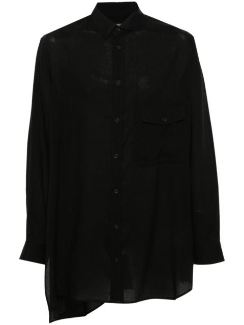 asymmetric poplin shirt