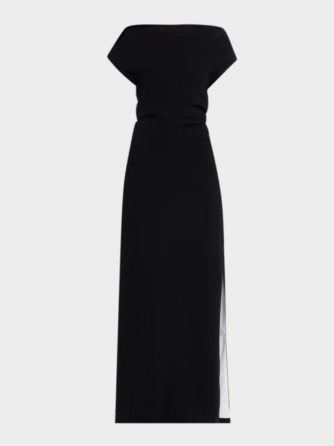 Rosina Draped Double-Crepe Dress