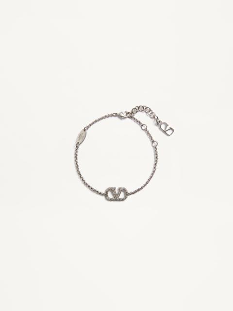 VLOGO SIGNATURE BRACELET IN METAL AND SWAROVSKI® CRYSTALS