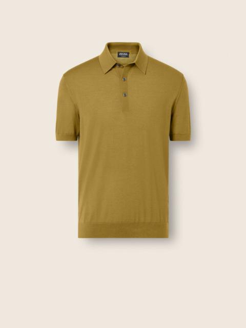OLIVE GREEN 15MILMIL15 WOOL POLO SHIRT