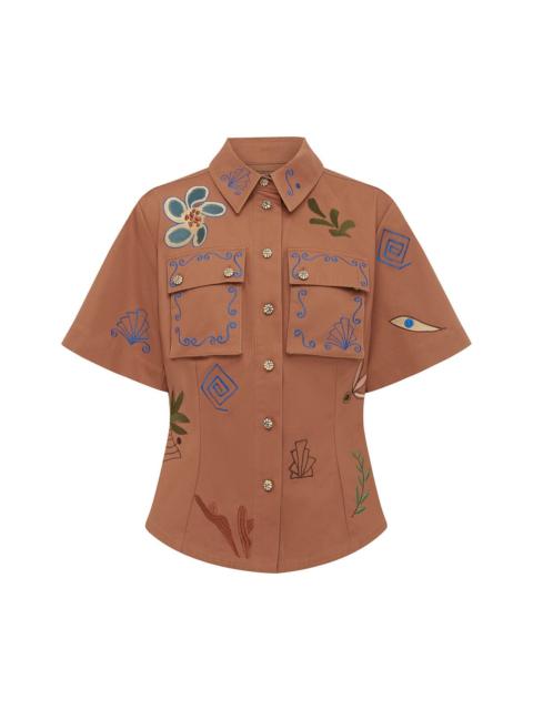 Dusty Embroidered Fitted Shirt