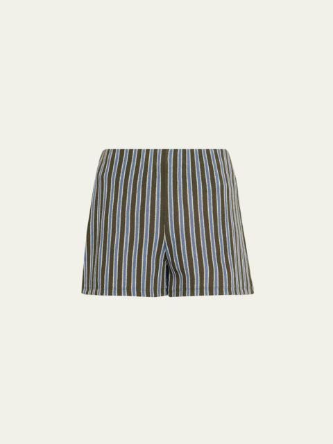 Vichi Striped Cotton Shorts