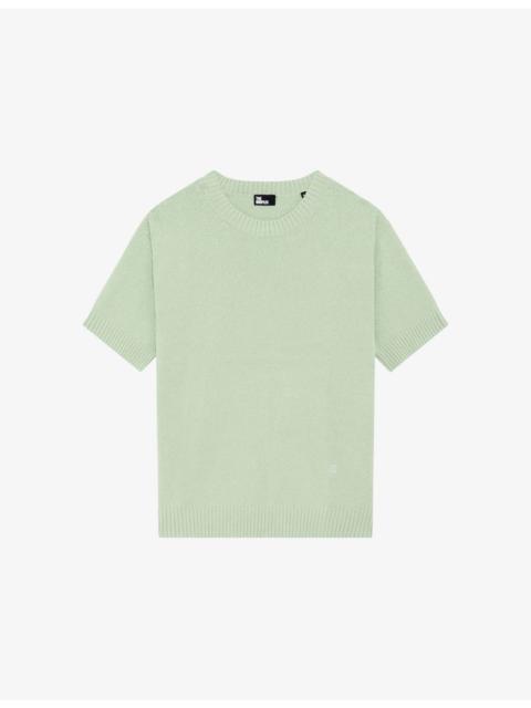 Round-Neck Short-Sleeve Cotton-Blend Jumper