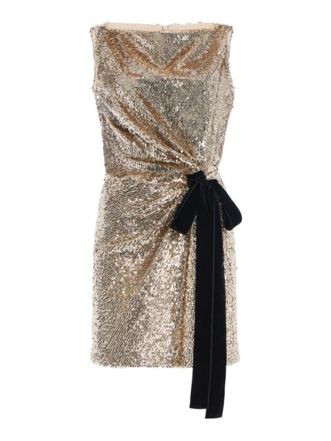 Exclusive Felicity Sequined Mini Dress gold
