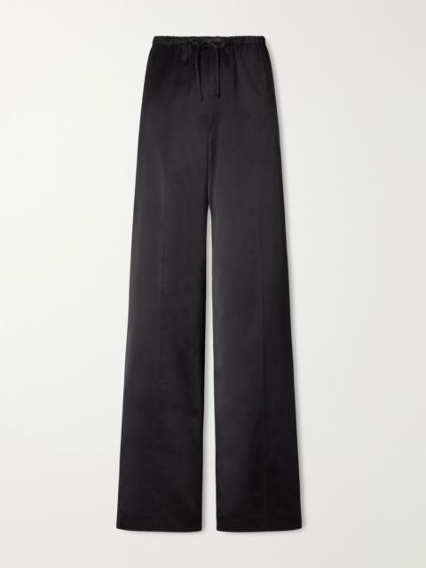 Puvis wide-leg satin pants Black