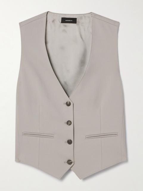 Cropped Grain De Poudre Wool Vest