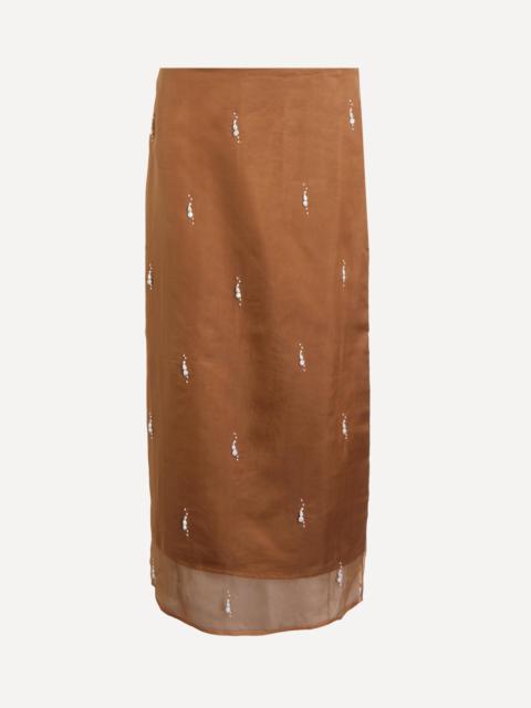 Pearl-Embellished Organza Skirt