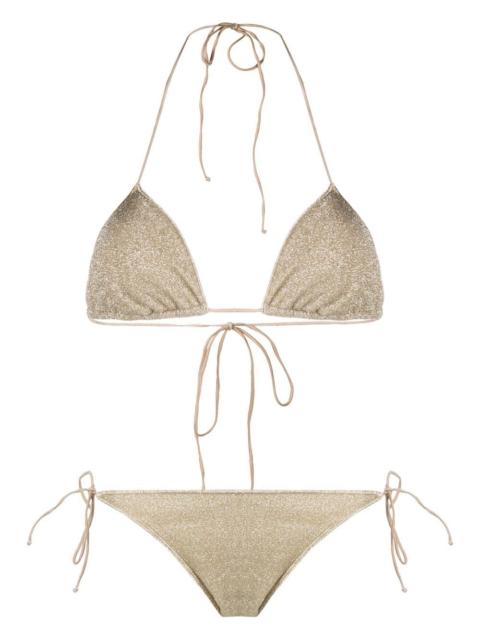 metallic-thread halterneck bikini