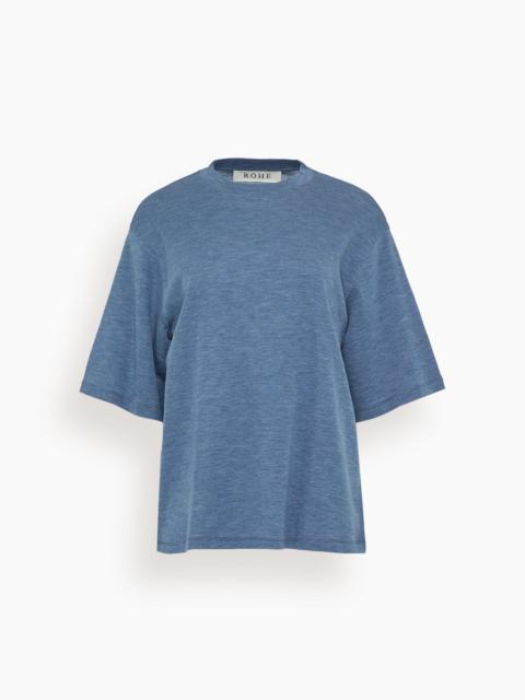 Oversized Soft Merino T-Shirt in Ocean Blue