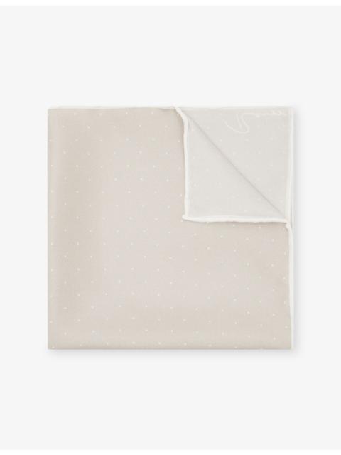 Liam Polka-Dot Silk Pocket Square