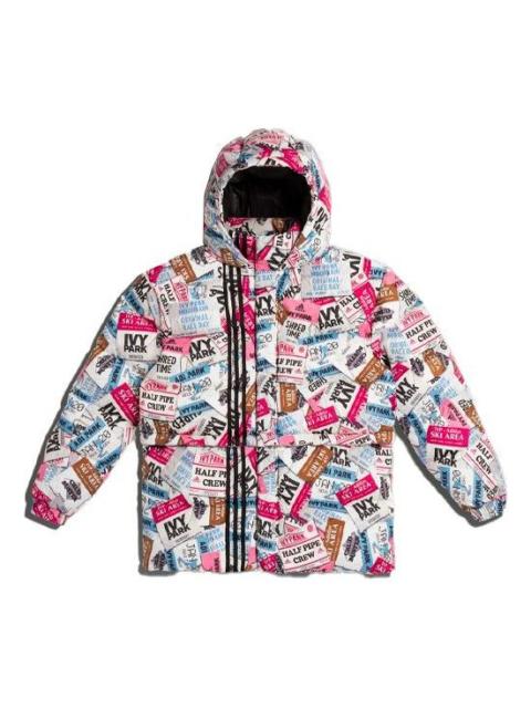 adidas originals x Ivy Park Letters Printed Sports Hooded Down Jacket Unisex Floral H18992