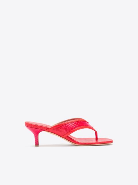 Koko 45 Orange & Pink Embossed Leather Thong Sandals