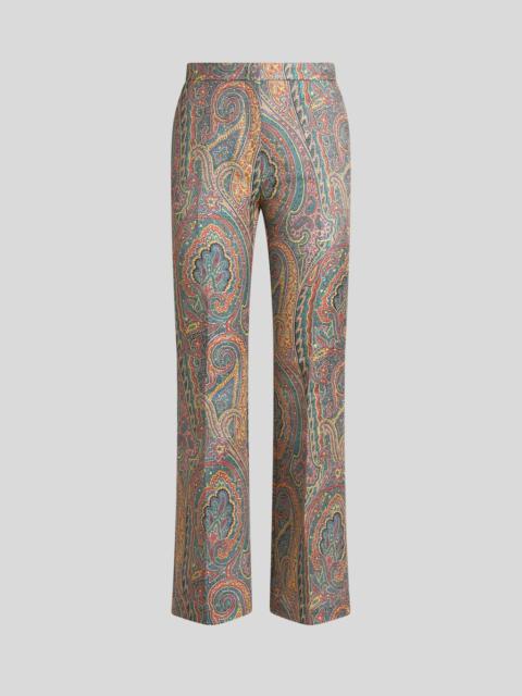 FLARED PAISLEY JACQUARD TROUSERS