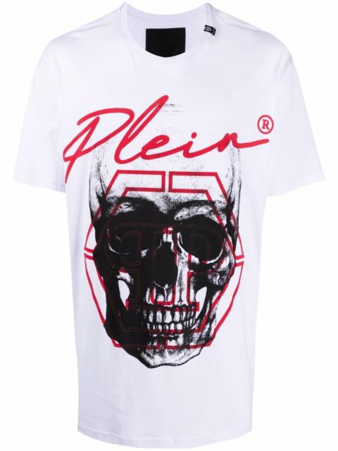 skull-print logo T-shirt