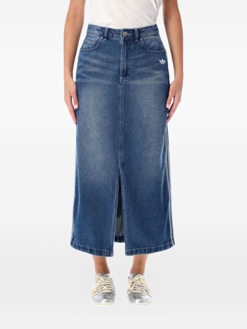 denim stripe detail skirt