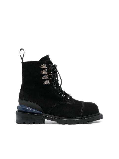 suede lace-up boots
