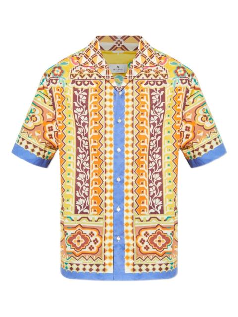 geometric-patterned short-sleeve shirt
