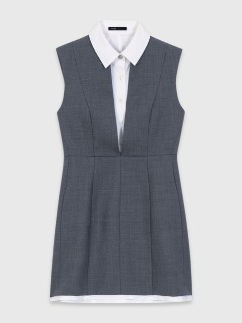 Layered-effect tailored dress